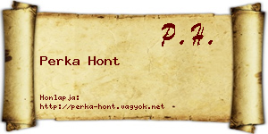 Perka Hont névjegykártya